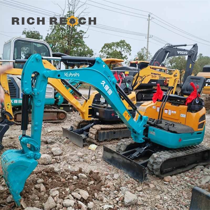 Track undercarriage of a used Kubota U-15 mini excavator 2025, low hours, $13,889 price, Richreach worldwide shipping